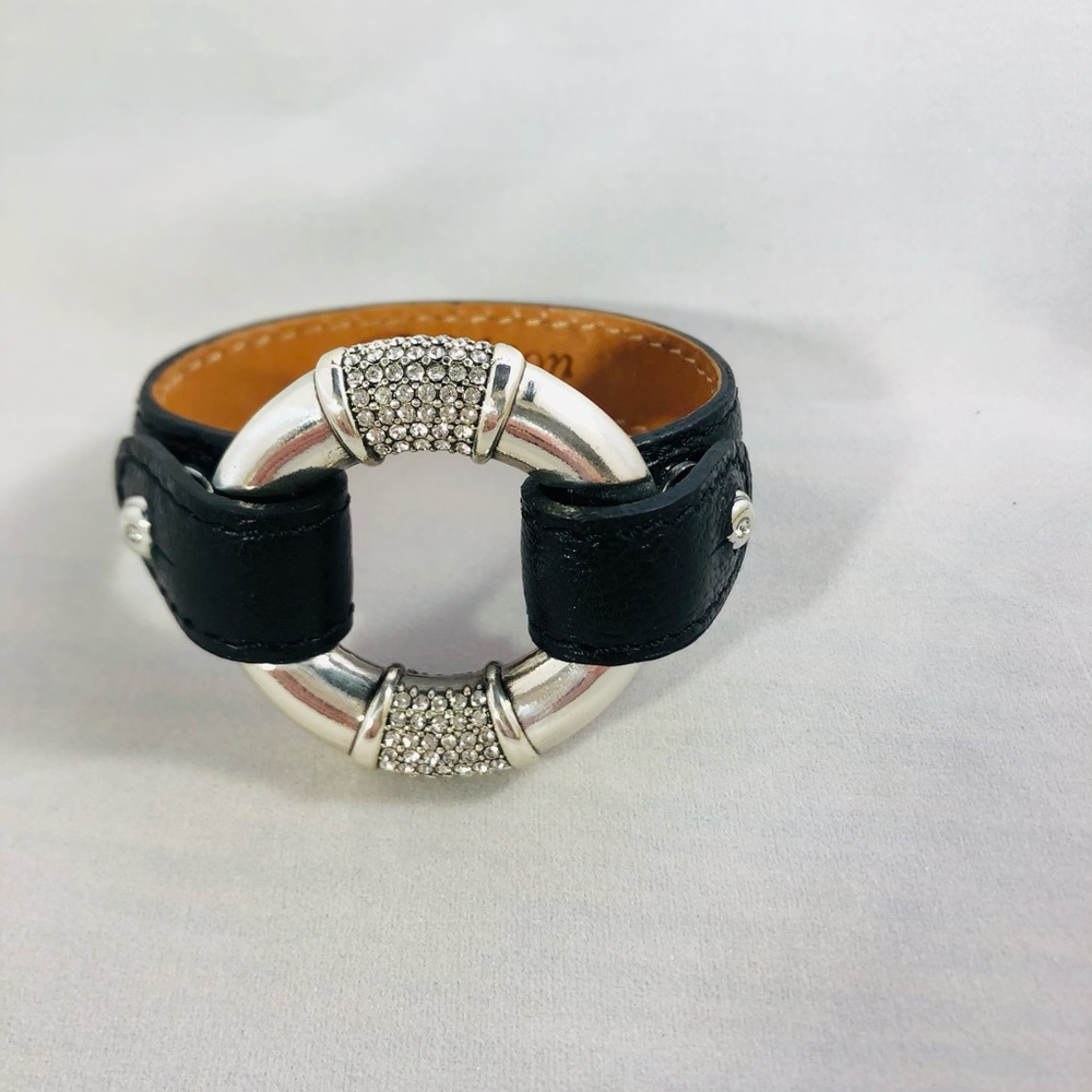 Brighton Black Leather Cuff